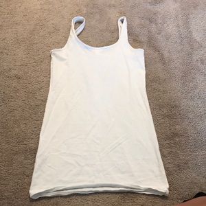 Tight white tank top